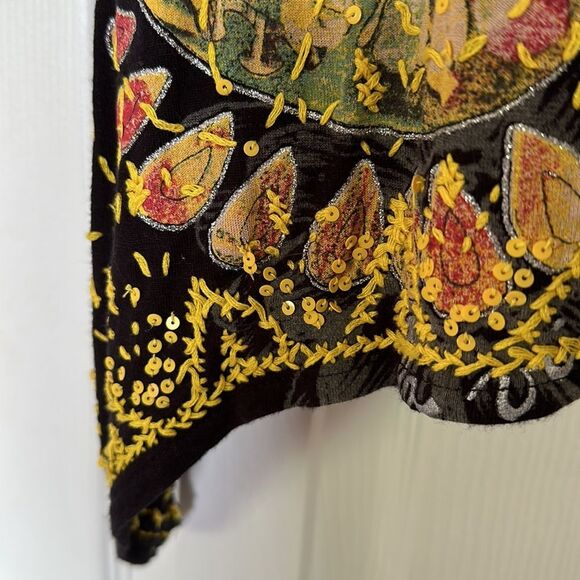 Desigual Beaded and Embroidered Floral Crochet Asymmetrical skirt size L - Picture 5 of 7